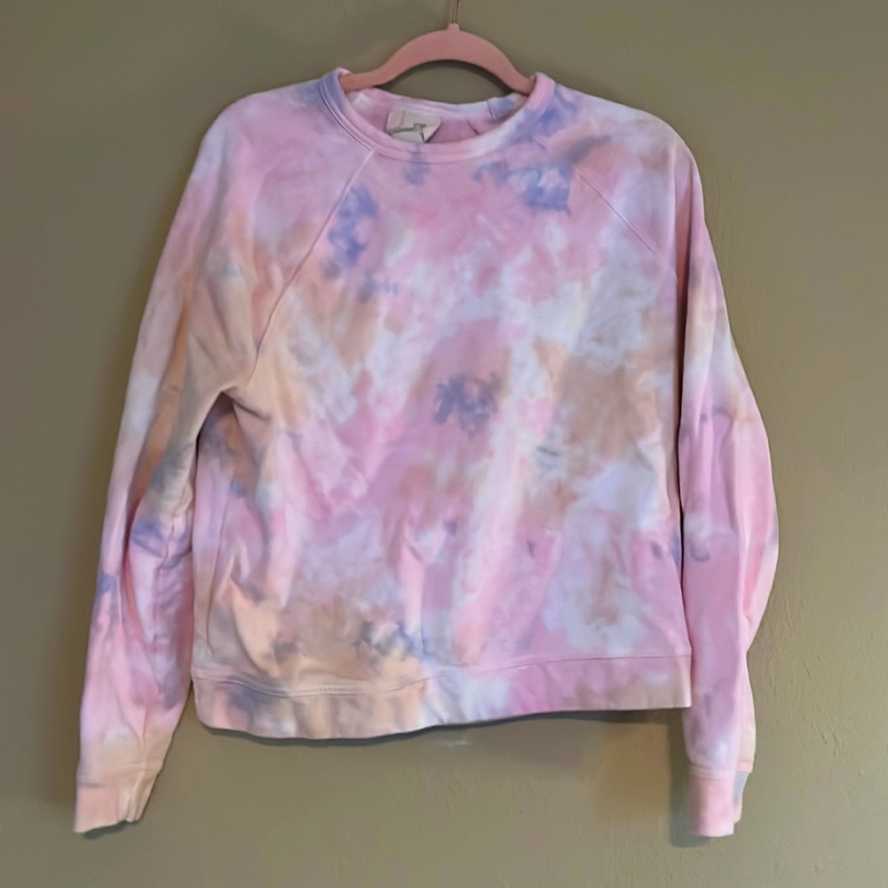 pink casual tie-dye sweater
